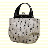 がま口あおり手提げ 黒