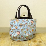 がま口あおり手提げ チョコ